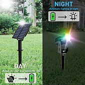 cheap Outdoor Spotlights-1pc 2-Head Outdoor Solar Waterproof Spotlight for Courtyard, Garden, Pond, Tree, Pathway and Lawn Lighting