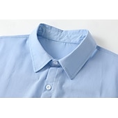 economico Strada-Cotone e lino Classico Per uomo Camicia camicia di lino Camicia estiva Camicia da spiaggia Camicia con bottoni Nero Bianco Blu Manica corta Liscio Collo ripiegabile Estate Da mare Per eventi