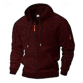 abordables sweats à capuche basiques pour hommes-Homme Sweat à capuche Sweat à capuche zippé Sweat à capuche tactique Rouge vin Vert Véronèse bleu marine Gris Clair Gris foncé Capuche Plein Sport &amp; Loisir du quotidien Vacances Vêtement de rue Frais
