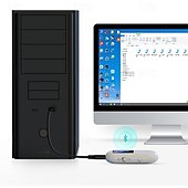 abordables Kit de Bluetooth/manos libres para coche-Receptor Bluetooth 5.0 para automóvil, adaptador auxiliar Bluetooth con cancelación de ruido, receptor de música Bluetooth para estéreo doméstico/auriculares con cable/llamadas manos libres, duración