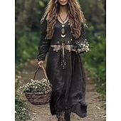 billiga Etnisk Boho Klänning-kvinnors boho klänning blommig v-ringad maxi klänning vintage klänning tryck klänning mode modern sommar våren