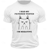 Недорогие Мужская графическая футболка-Мужская смешная футболка Грюмный кот &#039;Испытано терпение я негативный&#039; саркастическая графическая футболка