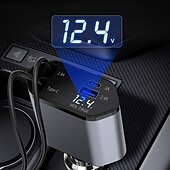 ieftine Încărcător Auto-Încărcător auto retractabil 4 în 1 cablu usb tip c pentru iphone samsung cablu de încărcare rapidă adaptor brichetă