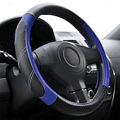 cheap Steering Wheel Covers-Elantrip Sport Leather Steering Wheel Cover 14 1/2 inch to 15 inch Universal Padded Soft Grip Breathable Anti Slip Odorless