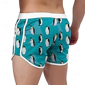  Per uomo Animale Pinguino Costumi da bagno Pantaloncini da mare Pantaloncini da Surf Misura del girovita medio Moda Designer Surf Ferie Spiaggia Coulisse Tasca Elastico in vita progettista