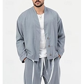 preiswerte Herren Basic Hemden Sets-Herren 2 Stück Hemden-Set Passende Sets Lässiges Hemd Grün Hellgrau Grau Langarm Glatt Täglich Ausgehen Bekleidung Modisch Brautkleider schlicht