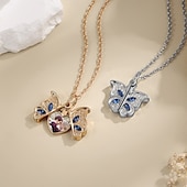 abordables Para mujeres-Collar de corazón en forma de mariposa personalizado el mejor regalo para mamá – Regalo de joyería de foto para mujeres ranura de foto oculta regalo ideal para boda o aniversario