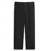 preiswerte Chinos-Herren Hose Hosen Chinesisch Chino Chino Hosen Freizeithose Knopf Vordertasche Glatt Komfort Weich Geschäft Täglich Ausgehen Modisch Strassenmode Hellkaki Schwarz Mikro-elastisch
