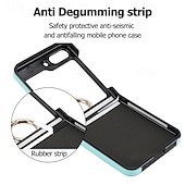 お買い得  サムスン用ケース-電話 ケース 用途 サムスンのギャラクシー Zフリップ6 Z Flip 5 Z Flip 4 Z Flip 3 バックカバー リングバックル 耐衝撃 レトロ風 TPU PUレザー