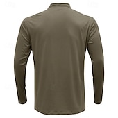 billiga Herrars klassiska polo-Herr Quarter Zip Polo Golf pikétröjor Utomhus Casual Fjärdedels blixtlås Långärmad Mode Modern Ensfärgat Stickat Vår &amp; Höst Standardpassform Svart Vit Marinblå Mörkgrön Brun Quarter Zip Polo