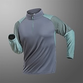 abordables Tapas-Hombre Camiseta Camiseta para senderismo Manga Larga Cremallera de un cuarto Camiseta Camiseta musculosa Camiseta elástica de culturismo Al aire libre Secado rápido Rutina de ejercicio Suave Reductor