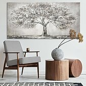 abordables Pinturas florales/botánicas-Pinturas al óleo de árboles hechas a mano de Mintura sobre lienzo, arte de pared, decoración, imagen abstracta moderna para decoración del hogar, pintura enrollada sin marco y sin estirar
