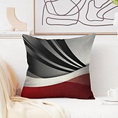 billige geometrisk stil-geometrisk pynteputetrekk 1stk mykt firkantet putetrekk putetrekk til soverom stue sofa sofastol svart rød grå