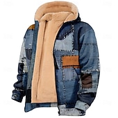 baratos moletom masculino de lã-Homens Xadrez Quadrados Tosão Moletom Moletom Moletom com capuz Gola Redonda Simples Impressão 3D Streetwear Azul Marron Zip Up Outono Inverno Designer