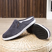 levne Pánské dřeváky a pantofle-pánské hnědé manšestrové slip-on sálové pantofle – lehké pohodlné boty na doma i na běžné nošení