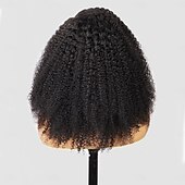 cheap Human Hair Lace Front Wigs-5*5 Human Hair Lace Wig Natural Color Kinky Curly Lace Wig 200% Density