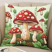 cheap Floral &amp; Plants Style-1PC Mushroom Double Double Side Pillow Cover Soft Decorative Square Cushion Case Pillowcase for Bedroom Livingroom Sofa Couch Chair