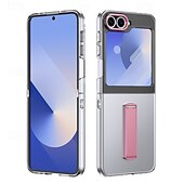 cheap Samsung Cases-Phone Case For Samsung Galaxy Z Flip 7 Z Flip 6 Z Flip 5 Z Flip 4 Z Flip 3 Back Cover with Stand Holder Magnetic Support Wireless Charging Retro TPU PC