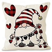 cheap Holiday Cushion Cover-Wedding Heart Gnomes Decorative Toss Pillows Cover 1PC Soft Square Cushion Case Pillowcase for Bedroom Livingroom Sofa Couch Chair