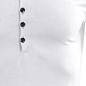 billige Uformell Henley T-skjorte-Herre T skjorte T-skjorter Henley Topp Kortermet Helfarge عادي Årgang Daglig Knapper Henley utendørs Avslappet Daglig Sommer Vår &amp; Vinter Svart Hvit Grå Henley T-skjorte