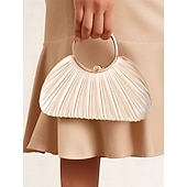 ieftine Nuntă ACC-clutch elegant din catifea plisata verde cu maner inel auriu - geanta de seara de dama, perfecta pentru nunti, petreceri si evenimente formale