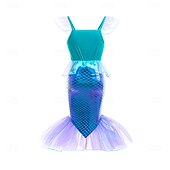 voordelige Zeemeermin badpak-Kinderen Voor meisjes Zeemeermin zwemkleding Badmode Strand Kinderdag Weegschalen leuke Style Netstof Badpakken 4-7 jaar Zomer blauw