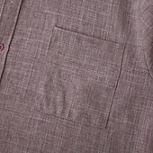 preiswerte Klassiker-Herren Hemd leinenhemd Hemd mit Stehkragen Knopfhemd Glatt Urlaub Festtage Purpur Khaki Grau Langarm Stehkragen Sommer Frühling &amp; Herbst Bekleidung