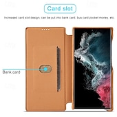 abordables Coques Samsung-Housse de téléphone pour Samsung Galaxy S24 Ultra S24 Plus S24 S23 S23 Ultra S22 S22 Plus Ultra S21 Ultra S21 FE S21 Coque flip avec emplacement pour carte magnétique antichoc rétro TPU PU cuir