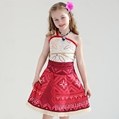 preiswerte Kostüme für Mädchen-Moana Prinzessin Moana Kleid Kostüm Film- und TV-Themenkostüme Film Cosplay for Mädchen Kinder Karneval Kindertag Welttag des Buches Party Geburtstag Strand