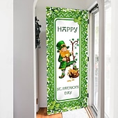 billige Ferievev-saint patrick&#039;s day dørteppe lucky shamrocks dørgardindekorasjon bakgrunn innendørs/utendørs dørbanner til inngangsdør gårdshus