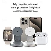 halpa Langattomat laturit-Langaton laturi Langaton latausasema Taitettava latausasema CE Nopea langaton lataus MagSafe 3 in 1 Käyttötarkoitus Yhteensopiva kaikkien langatonta latausta tukevien laitteiden kanssa