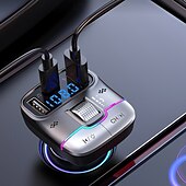 levne Bluetooth sady do auta / handsfree-nabíječka do auta dual usb chytré rychlé nabíječky s nabíjecím kabelem bluetooth 5.0 fm vysílač mp3 přehrávač