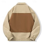 baratos Casacos &amp; Sobretudos para Homem-Homens jaqueta leve Jaqueta utilitária Jaqueta Carga Jaqueta de Transição Férias Diário Anti-desgaste Bolsos Outono &amp; inverno Tecido Moda Clássico Lapela Padrão Preto Branco Amarelo Cinzento Casaco