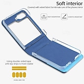Χαμηλού Κόστους Samsung Θήκη-τηλέφωνο tok Για Samsung Galaxy Z Flip 6 Z Flip 5 Z Flip 4 Z Flip 3 Πίσω Κάλυμμα Υποδοχή κάρτας Δαχτυλίδι πόρπη Ανθεκτική σε πτώσεις Ρετρό TPU PU δέρμα