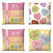 abordables Housse de coussin de vacances-Housse de coussin décorative en forme de cœur de mariage 1PC Housse de coussin carrée douce Housse de coussin pour chambre salon canapé fauteuil