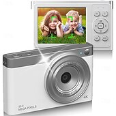 abordables Caméras d&#039;action-Caméscope vidéo numérique 4K 50MP Écran IPS 2,88 pouces Mise au point automatique Zoom 16x Anti-tremblement Détection du visage Capture du sourire