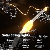 economico Striscie luci ad energia solare-luci a stringa da 3 m alimentate ad energia solare 300 LED con telecomando a 13 tasti bianco caldo bianco freddo blu luci natalizie per interni festa matrimonio 1 pz