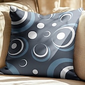 abordables style géométrique-Housse de coussin décorative à motif géométrique bleu, taie d&#039;oreiller carrée douce, pour chambre à coucher, salon, canapé, chaise, 4 pièces