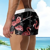  Муж. Животное Фламинго Обтягивающие длинные шорты Купальные шорты Пляжные шорты Нормальная 3D принт Гавайский Серфинг Праздники Пляж Кулиска с сетчатой подкладкой Эластичная талия Дизайнер Одежда