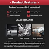 abordables Herramientas de reparación de coches-Probador de batería de automóvil mini portátil de 12 V, probador de alternador digital, pantalla de 6 luces LED, herramienta de diagnóstico de automóvil, probador de batería automático