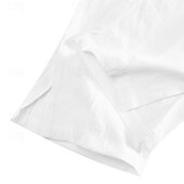 cheap Holiday-Men&#039;s Trousers Summer Pants Beach Pants Pocket Drawstring Elastic Waist Plain Comfort Breathable Vacation Daily Holiday Hawaiian Boho Black White