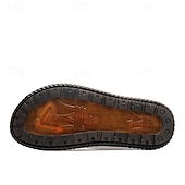 cheap Outdoor Sandals-Men&#039;s Vintage Faux Leather Flip-Flops – Casual Summer Sandals with Braided Strap for Beach and Outdoor Wear