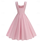 cheap Dresses-Retro Vintage 1950s Cocktail Dress Dress Flare Dress Solid Color Women&#039;s Masquerade Event / Party Bachelorette Party Festival Adults&#039; Dress Homecoming Dresses
