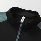 お買い得  トップス-男性用 Tシャツ ハイキング Ｔシャツ ノースリーブ クォータージップ Tシャツ マッスルTシャツ 半袖シャツ アウトドア 速乾性 いい結果になる ソフト モイスチャーコントロール 夏 春 スパンデックス ポリエステル パッチワーク ブラック ホワイト ブルー ジム 登山 キャンプ / ハイキング / ケイビング