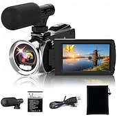 お買い得  アクションカメラ-ビデオカメラ、ビデオカメラ、HD 4K、48MP、ビデオレコーダー、カメラ、ビデオブログ用カメラ、DV、ビデオカメラ、デジタルズーム