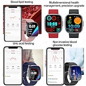 economico Smartwatch-ET593 Smart Watch Monitoraggio della Pressione Sanguigna Monitoraggio della Salute Bluetooth Chiamate SOS Uomini Donne Tracker Sport Fitness Smartwatch