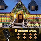 economico Striscie luci ad energia solare-luci a stringa da 3 m alimentate ad energia solare 300 LED con telecomando a 13 tasti bianco caldo bianco freddo blu luci natalizie per interni festa matrimonio 1 pz