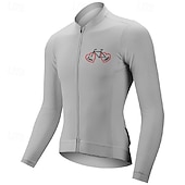 billiga Tröjor för män-Herr Cykeltröja Grafisk Bokstav &amp; Nummer Långärmad Cykel T-shirt Tröja med 3 bakfickor Bergscykling Snabb tork Anatomisk design Uppsugande Andningsfunktion sporter Mörkrosa Vit Rosa Kläder