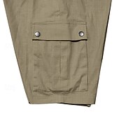 cheap Classic-Men&#039;s Cargo Shorts Linen Shorts Summer Shorts Beach Shorts Drawstring Elastic Waist Multi Pocket Plain Comfort Breathable Knee Length Outdoor Work Daily Classic Style Casual Black White