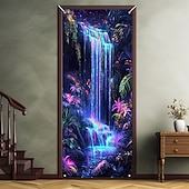 olcso Garázs- és ajtózászlók-ajtódíszek ajtóhuzatok trópusi vízesés ajtó kárpit ajtófüggöny dekoráció háttér beltéri/kültéri ajtó transzparens bejárati ajtó parasztházhoz